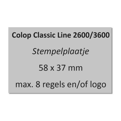 Tekstplaatje Colop Classic 2600 en 3600