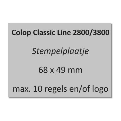 Tekstplaatje Colop Classic 2800 en 3800